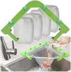 Triangle Tri-Holder Filter with 200 pcs Sink Strainer Bag Corner Sink Strainer Basket Sink Garbage Storage Rack Holder Sink Filter Net Mesh Bag for Kitchen Waste Leftover（200 Bags + 1 Holder