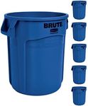 Rubbermaid Commercial Products 1779699 Brute Heavy-Duty Trash/Garbage Can, 10 Gallon, Blue (Pack of 6)