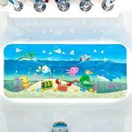 Cartoon Tub Mat, Bathtub Mat Non Slip, Bath Mat for Kids & Toddlers, Baby-Friendly, Anti Slip Bathtub Mat for Tub, Shower Mat - Fun & Safe Bath Time Experience, 86 X 39 cm Tub Mat (Blue Ocean) (Ships)