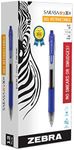 Zebra Sarasa Rapid Dry Ink Gel Retractable Blue Fine 0.5mm Roller Ball Pens 12 Pack (46720)