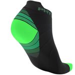 Physix Gear Sport Compression Running Socks for Men & Women Plantar Fasciitis - 2PAIR BLK GRN L/XL