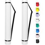 2-Pack Extendable Poster Tubes Expand from 24.5” to 40” with Shoulder Strap | Carry Documents, Blueprints, Drawings and Art | White Portable Durable Round Storage Cases with Lids and Labels