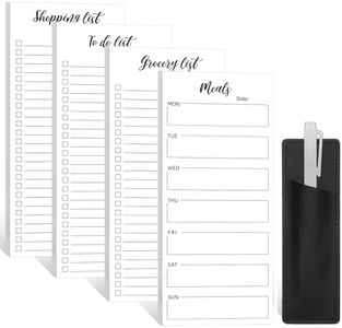 Thboxes 4 Pack Magnetic Note Pad for Fridge with Pen Holder, Totally 200 Sheets Magnetic To Do List, Grocery List, Shopping List, Meals Pads for Refrigerator