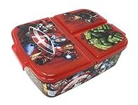 Theonoi Children's Lunchbox, Sandwich Box with Compartments and Dividers, Nursery Lunchbox Made of BPA-Free Plastic - Avengers Heroes