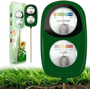 DAQVQ 2-in-1 Soil Moisture Meter, Soil PH Meter, Large Dual-Screen Soil PH Tester & Moisture Meter for Plants Indoor&Outdoor Garden,Lawn,Farm Soil Test Kit-Avocadogreen