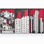 massform acoustics - 3 Piece Professional-Grade Acoustic Absorber Diffuser Artwork Set, Modular Architecture Series, for Noise Reduction and Echo Absorption (set of 3 combined to 65 in x 37.5 in)