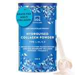 Collagen Powder + Vitamin C -300g- Grass Fed Bovine Collagen Powder - Multi Collagen Protein - Type 1, 3, 5 & 10 Collagen Peptides-Unflavored Hydrolysed Collagen Powder for Women & Men -17 Amino Acids