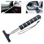 Car Rear View Mirror Wiper Mini Small Car Windshield Ice Squeegee Brush Scraper Cleaner Accessories Telescopic, Black