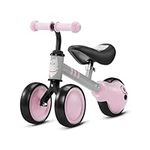 Kinderkraft Balance Bike Cutie, Lightweight Kids First Bicycle, Baby Walker, Trike, No Pedals, Steel Solid Frame, with Ajustable Seat, for Toddlers, from 1 Year Old to 25 kg, Pink