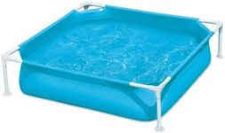 Summer Waves 4 feet long and 12 inches deep Plastic Frame Small Square Kiddie Swimming Pool, Above Ground Pool for kids under 6 years old, Blue, 48 x 48 x 12 inches