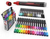 Paint Pens Acrylic Markers for Rock Painting, Vibrant, Waterproof, For Canvas, Mugs, Metal, Fabric, Wood, scrapbooking Most Surfaces. Non Toxic, Water-based, Quick Drying (30 MEDIUM)