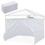 Acepic Instant Canopy Tent Sidewalls for 10x10 Pop Up Canopy 300D Waterproof,4 Piece Sidewalls, with Doors,White(4PCS Sidewalls Only, Canopy Tent NOT Included), AP-01