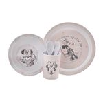 Disney Minnie 5pc Melamine Set - Dinner Plate, Side Plate, Fork, Spoon and Cup