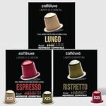 Caffeluxe - Nespresso compatible aluminium coffee capsules - Variety Pack 75 Coffee Pods - Coffee Espresso, Americano Lungo & Ristretto