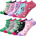 ShinyMatch 10 Pairs Novelty Women Golf Socks Summer Athletic Low Cut Golf No Show Sock for Female Golfers Birthday Holiday Gifts, Women, 9-11