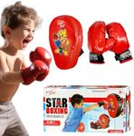 Xwin 2 in 1 Kids Boxing Gloves and Pads Set, Kids Punching Bag 5-10, Training Set Gifts for Boys, Karate, Kickboxing, Taekwondo Ninja Toys Gift for Boys & Girls