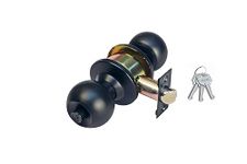 Godrej Keyed Cylinder Lock | Single Panel Door Lock | Suitable for Bedroom Doors & Inter-Connected Doors for Commercial Space | Backset 60mm | Matte Black finish | Door Thickness 32mm to 45 mm | 3Keys