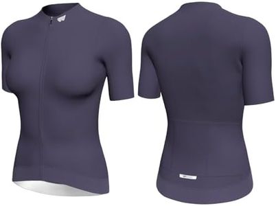 Wulibike Cycling Jersey Women Short Sleeve,Breathable Bike Shirt with 3 Rear Pockets for Summer Road Cycling & Casual Rides Purple L
