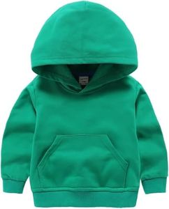 Toddler Baby Boys Girls Long Sleeve Basic Solid Hoodie Sweatshirt Casual Sports Pullover Tops with Pockets Green