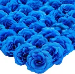 Bright Creations 50 Pack Royal Blue Roses Artificial Flowers Bulk, 3 Inch Stemless Fake Silk Roses for Decorations, Wedding, Faux Bouquets