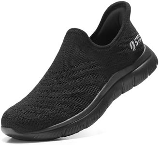 STQ Basket Orthopédiques Femme Chaussure de Sport Confort Marche Travail Sneakers All Black 39.5