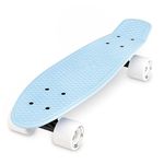 Xootz Kid's Retro Plastic Complete Cruiser Skateboard - Blue/Blue, 22-Inch