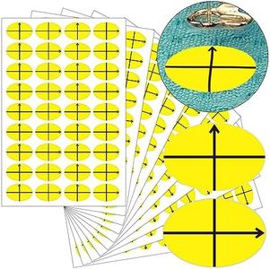 3/4" x1/2" Machine Embroidery Design Placement Reusable Oval Shape Target Yellow Embroidery Target Labels 360 Pcs