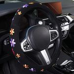 AUTOYOUTH Flower Steering Wheel Cover for Women Girls Anti-Slip Cute Car Wheel Protector Universal 15 Inch Fit for Vehicle, Car, Auto, SUV