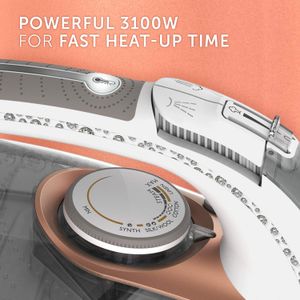 Breville DiamondXpress Steam Iron – 3100W, Diamond Ceramic Soleplate, 400ml Tank, White/Rose Gold