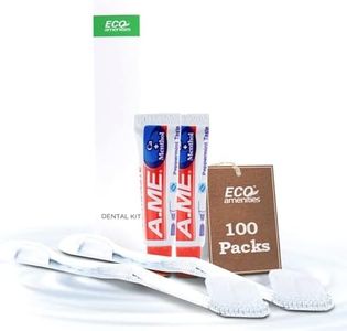 ECO amenities Travel Toothbrush Kit - Manual Disposable Toothbrush with Toothpaste, in Individually Wrapped Paper Box, 100 Sets per Case - Travel Toothbrush and Toothpaste for Hotels and Hospitality
