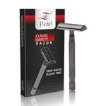 Pearl Shaving Double Edge Safety Razor (Graphite Black) - Best Shaving Razors for Men | Classic & Traditional shaving Kit for Men | Premium blade razors for Diwali Gift Option