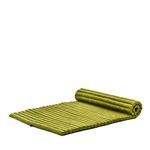 Leewadee - Foldable Floor Mattress - Japanese Roll Up Futon -Trifold Tatami Mat- Guest Floor Bed - Camping Mattress - Thai Massage Mat, Kapok Filled, 190 x 100 cm, Green