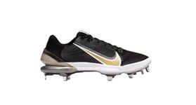 Nike Men's Force Zoom Trout 7 Pro Metal Baseball Cleats, Black/Metallic Gold-white, 15