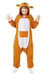 CANASOUR Unisex Anime Halloween Kids Onesie For 4T Girls Boys One Piece Christmas Pajamas Costume Party Cosplay Pyjamas, Orange Kangaroo, 10-12 Years