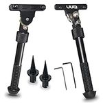 UUQ QV8 6-9 Inches Tactical Rifle Adjustable Bipod for Hunting and Shooting, Mount Base for Mlok Handguards, Directly Attach to M-Rail System, w/Spike Feet (Split Model)