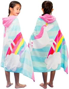 Bavilk Kids Bath Towels, Kids Towel Girls Boys Hooded Beach,Bathroom,Pool Swim Towels 30 × 50 INCH Large Size Ultra Absorbent Cute Cartoon Animal Full Vitality 100% Cotton Wearable Wrap for Child
