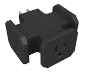 Stanley 30309 Heavy Duty Triangle Tap, Grounded 3-Outlet Adapter, Black