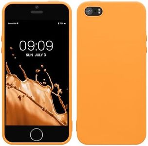 kwmobile Custodia Compatibile con Apple iPhone SE (1.Gen 2016) / iPhone 5 / iPhone 5S Cover - Back Case per Smartphone in Silicone TPU - Protezione Gommata - arancia fruttata