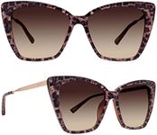 DIFF Becky II Designer Oversized Cat Eye Sunglasses for Women UV400 Protection, Leopard Tortoise + Brown