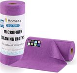 Homaxy Microfiber Cleaning Cloth Roll, 40 Pack Reusable Tear Away Towels, 11.8" x 11.8", Ultra Absorbent and Lint Free Cleaning Rags Towels for Car, House, Kitchen, Purple