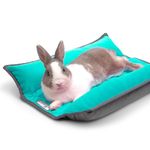 Paw Inspired® Snuggle Bunny Bed for Rabbits and Other Small Pets and Animals | Reversible Fleece Bedding with Padded Sides (Gray/Green)