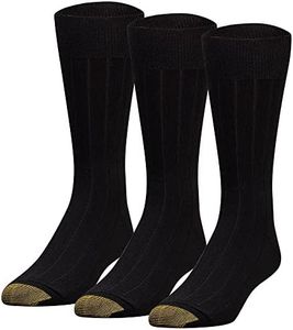 Gold Toe Men's Hampton Socks, 6-12.5 Shoe Size, Black, 3 Pairs