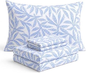 Where The Polka Dots Roam Blue Vine Sheets Full Bedding Set - Super Soft 4 Piece Blue Vine Bed Sheets for Kids & Teens with Fitted Sheet, Flat Sheet & Pillowcase
