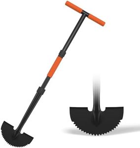 ATUHOLA Manual Edger Lawn Tool, 41-inch Lawn Edger with Saw Tooth Blade, Half Moon Hand Edger with Metal Shaft, T-Grip Handle, Heavy Duty Garden Edger Tool for Sidewalk, Grass, Yard, Landscape