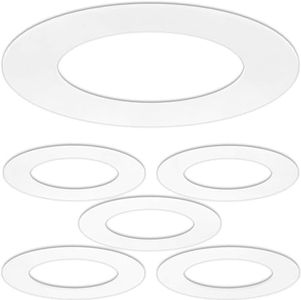 5 Pack Gloss White Goof Trim Ring for 4" Inch Recessed Can Lighting Down Light, Outer Diameter 6.7 Inches, Inner Diameter 4.2 Inches