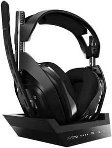 ASTRO Gaming Logitech G A50 Wireless Headset+Gaming Charging Station, 4th Generation, Dolby, Balancing Gaming Sound and Voice, 2.4 GHz Wireless Connection, Compatible with PS5, PS4, PC, Mac - Black