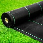 Singhal Premium Garden Weed Control Barrier Sheet Mat 2 Mtr x 20 Meter, Landscape Fabric 110 GSM Heavy Duty Weed Block Gardening Mat for Gardens, Agriculture, Outdoor Projects (Black)