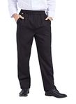 Nanxson Chef Pants Trousers Uniform Men's Unisex Hotel/Kitchen Elastic Waist Work Pants CFM2004 M Black