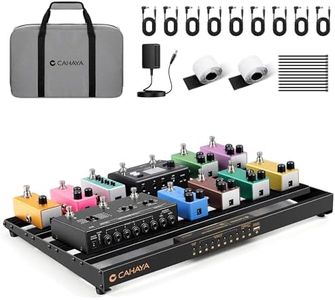 CAHAYA Guitar Pedal Board Portable - Pedal Board Built-in Power Supply Lightweight Aluminum Alloy Guitar Effect Pedalboard with DC Cables USB Output Carry Bag and Power Adapter 19" x 12" 4.6lbs