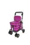 Prestige Shopping Trolley with Seat & Backrest/Walking frame/Seated Mobility Trolley/Stroller 6 wheel (FULLY ASSEMBLED in UK READY TO USE!) (Purple)